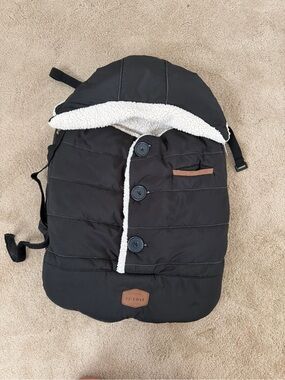 JJ Cole Black Infant Footmuff with Sherpa Lining